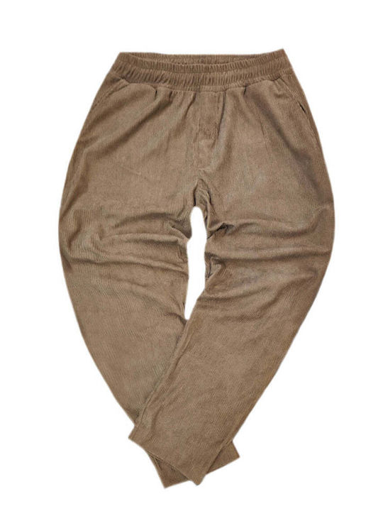 Men's Trousers Elastic Relaxed Fit Brown