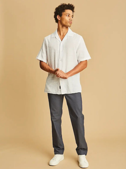 Men's Chinos Elastic Slim Fit Melange Blue