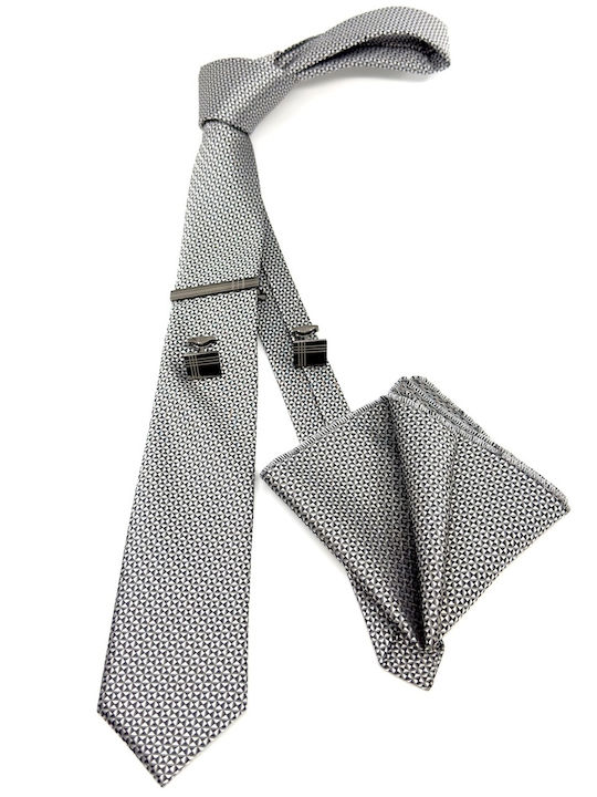 Legend Accessories Legend Accessories Herren Krawatten Set mit Mustern in Silber Farbe
