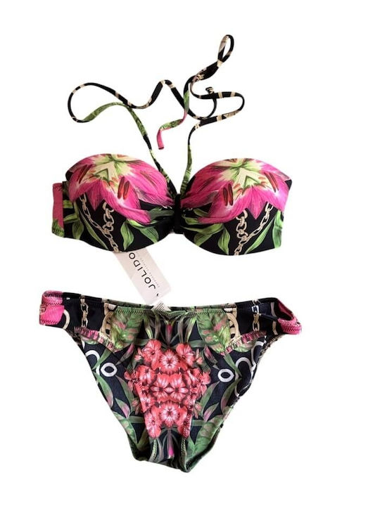 Set Bikini Floral Μαύρο Εμπριμέ