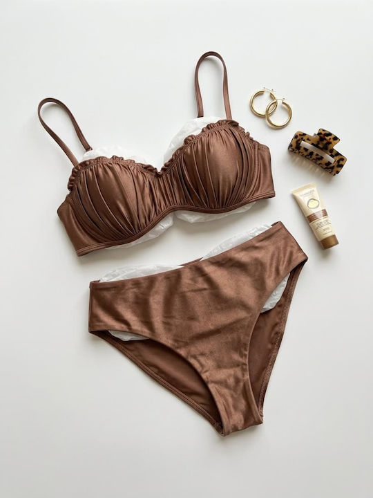 Set Bikini Ψηλόμεσο Μπρονζέ
