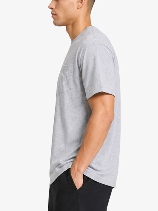 Sportliches Herrenbluse Kurzarm T-Shirt Mittelgrau