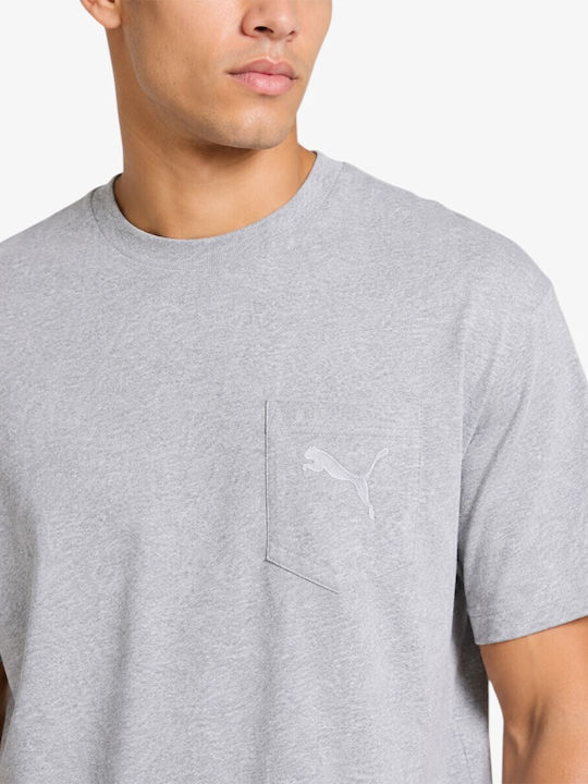 Sportliches Herrenbluse Kurzarm T-Shirt Mittelgrau