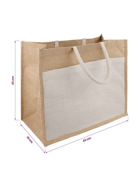 vidaXL Cotton Shopping Bag in White Colour