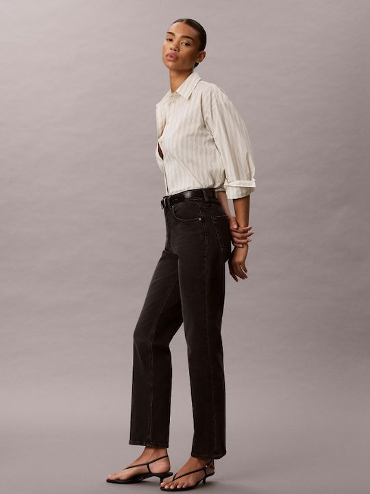 High Rise Women's Jean Pants in Slim Fit Black