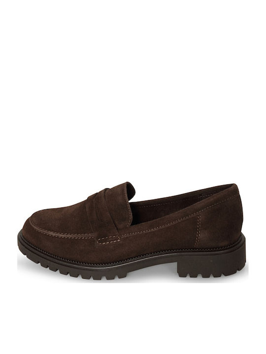 Δερμάτινα Γυναικεία Loafers σε Καφέ Χρώμα