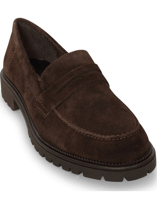 Δερμάτινα Γυναικεία Loafers σε Καφέ Χρώμα