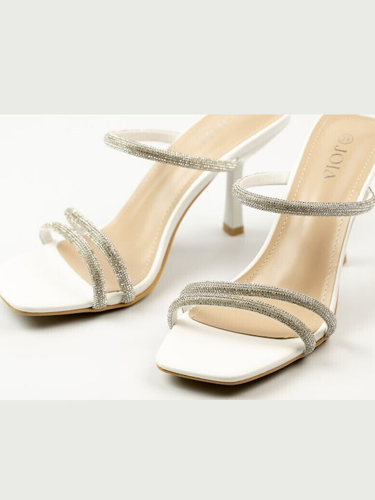 Damen Sandalen mit Strass Weiße