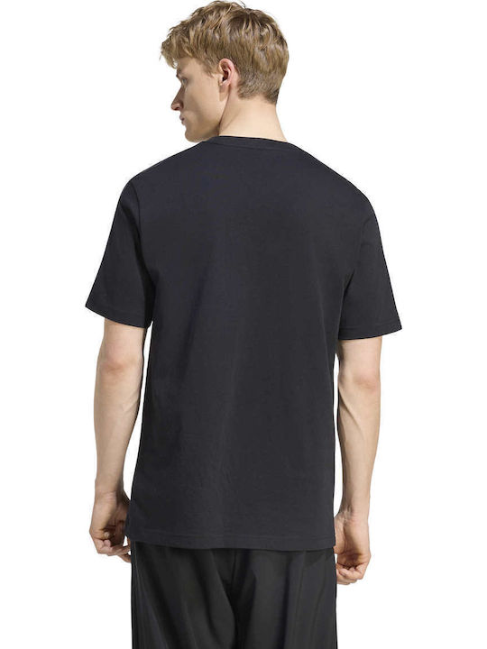 adidas Essentials Tricou Cu Mânecă Scurtă 3 Dungi Negru