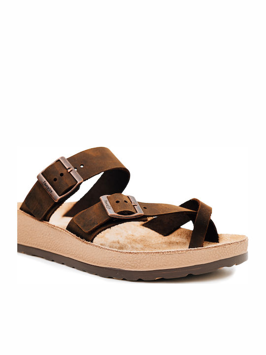Leder Herrensandalen in Beige Farbe