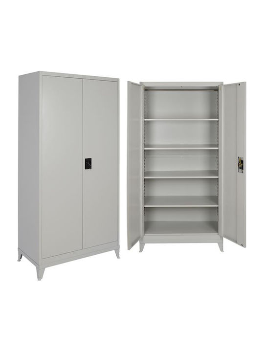 Dulap Metalic Dublu-Foi Galvanizat cu Posibilitate de Închidere cu 4 Rafturi 90x45x191cm