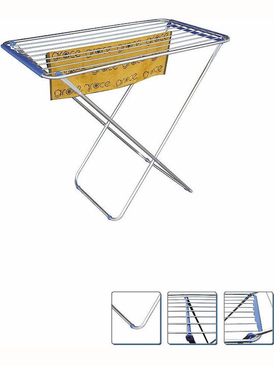 Sidirela Xenia Pliere Suport de uscat rufe pardoseală din aluminiu cu lungimea de uscare 10m