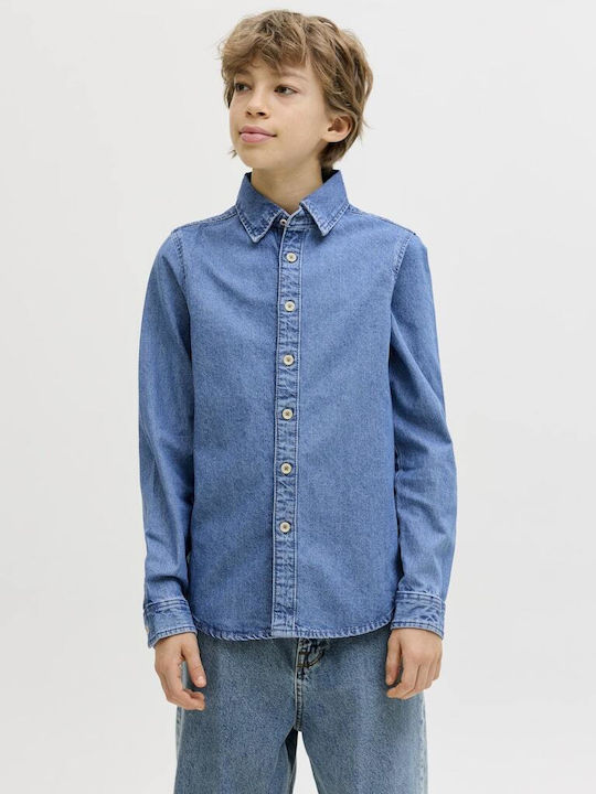 Kinderhemd Langärmelig Denim Blau