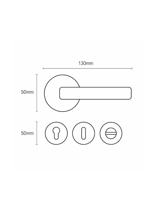 Best Design Door Handle WC Rosette Model 705 Black