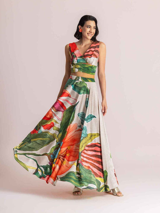 Maxi Φούστα Floral Πολύχρωμο
