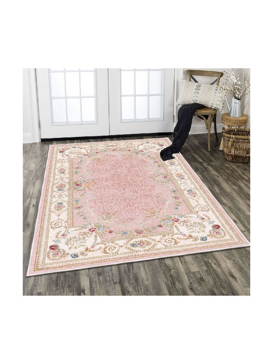 Conceptum Hypnose Teppich Rechteckig Synthetisch,Polyester/Cotton/Leather Pink-ecru