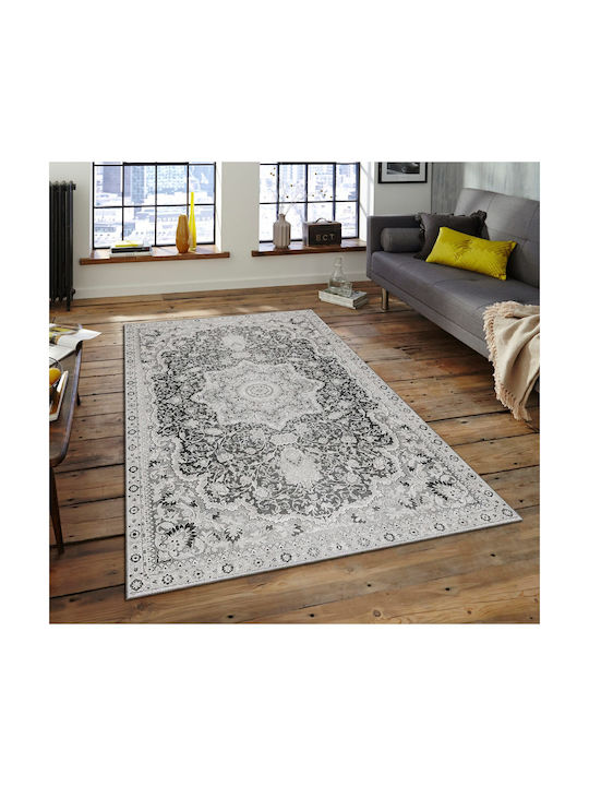 Conceptum Hypnose Teppich Rechteckig Synthetisch,Polyester/Cotton/Leather Black-white
