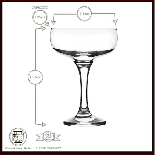 Сет Чаши Coupe Martini Коктейл Стъклени 12 Броя