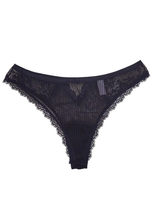 Damen Zeichenfolge mit Spitze Schwarz