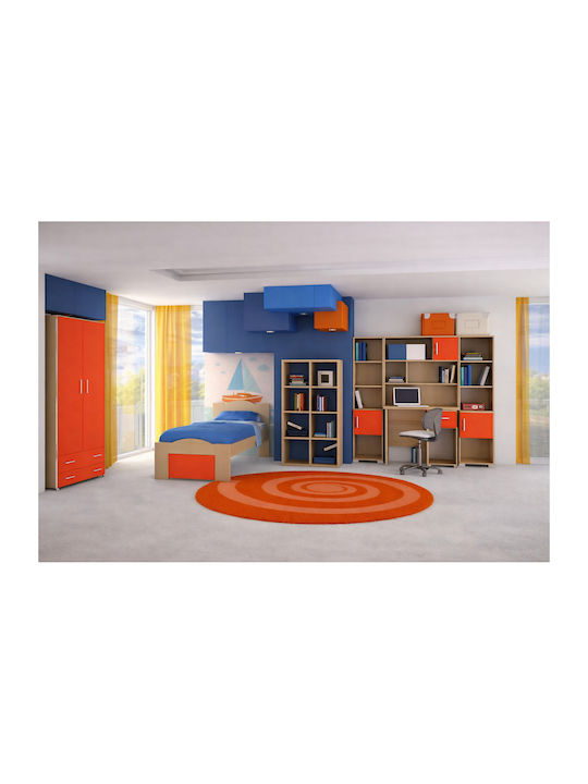 Kids Bedroom Set Kyma Red 7 Pieces with Bed for Mattress 90x190cm