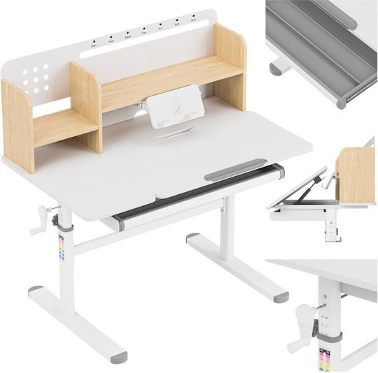 Birou Pentru Copii Din Melamină Gri 100x60x92-112cm