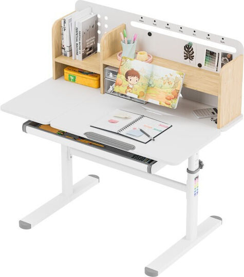 Birou Pentru Copii Din Melamină Gri 100x60x92-112cm