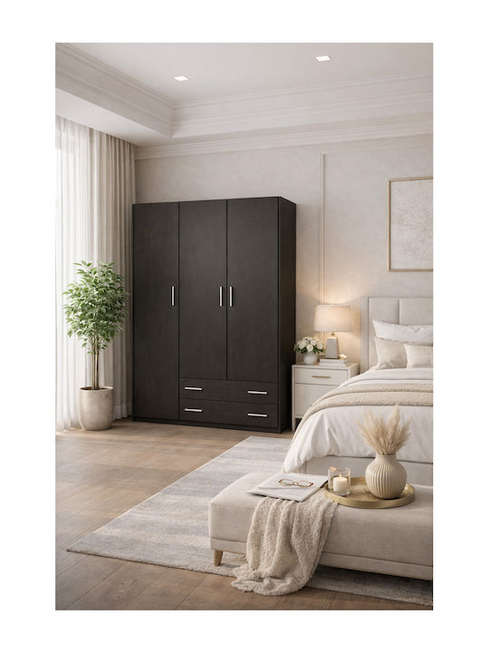 Drei Türen Kinderkleiderschrank Braun 110x50x180cm