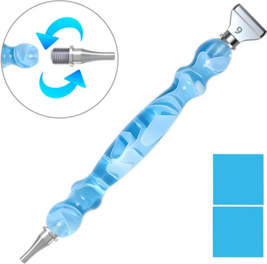 Olympus Diamond Painting Premium Resin Pen 10+ Replacement Metal Tips Blue Case