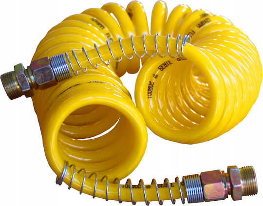 Spiral Pneumatic Hose M22 6m Silicone Yellow