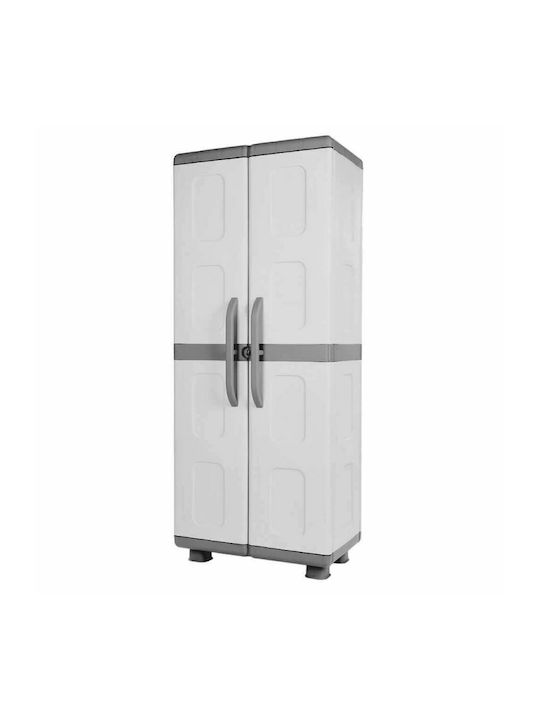 Dulap Dublu-Foi Leto Din Plastic Cu Δin Posibilitatea De Blocare Cu 6 Rafturi Gri / Antracit 73x44x179 Cm