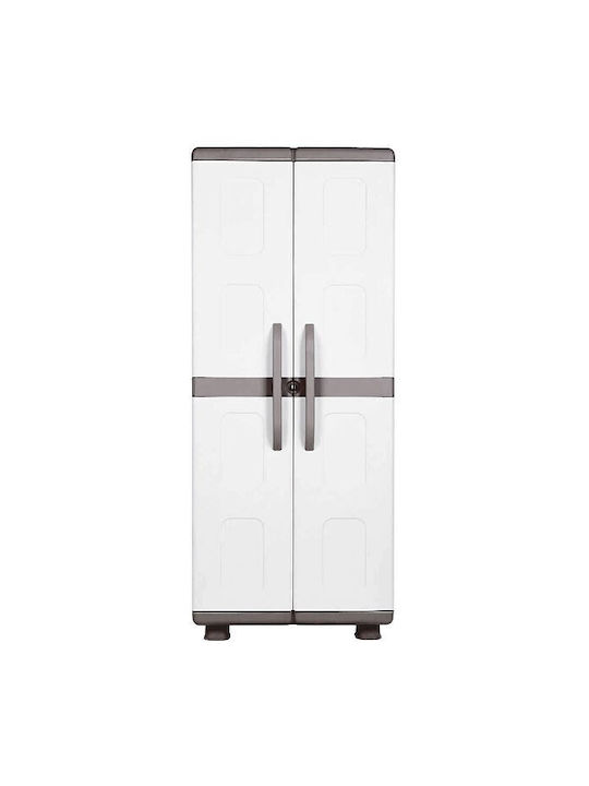 Dulap Dublu-Foi Leto Din Plastic Cu Δin Posibilitatea De Blocare Cu 6 Rafturi Gri / Antracit 73x44x179 Cm