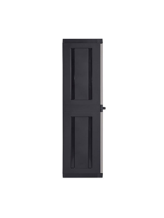 Δίφυλλη Ντουλάπα Bios Mega XXL Πλαστική με 3 Ράφια Black / Warm Grey 89x54x190εκ.