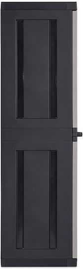 Zweiflügeliger Schrank Bios Mega XXL Kunststoff mit 3 Regale Black / Warm Grey 89x54x190cm