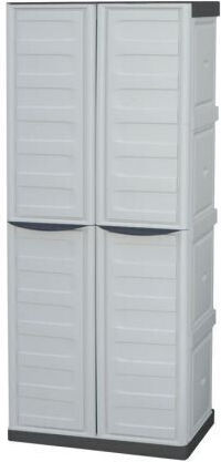 Double Door Wardrobe S70/PS Plastic with Divider & 3 Shelves 70x39x165cm