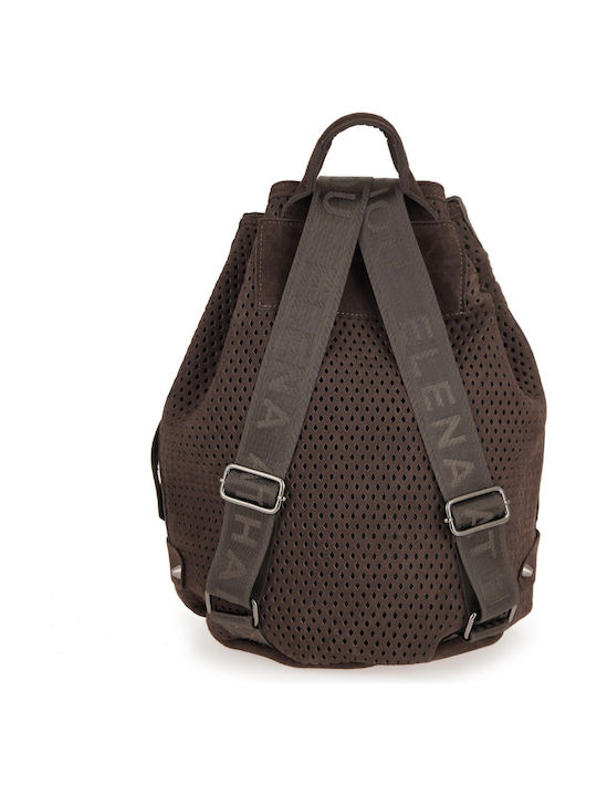 S. Rucksack Lederne Damenhandtasche Wildleder Braune