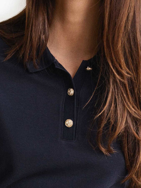 Women's Cotton Long Sleeve Dark Blue Blouse