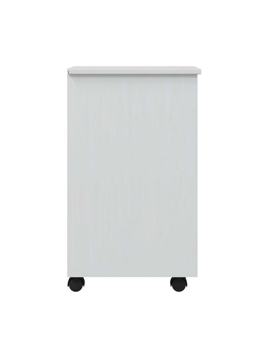 Büroaufbewahrungsschrank aus Massivholz und Metall Weiß 34x39x65.5cm