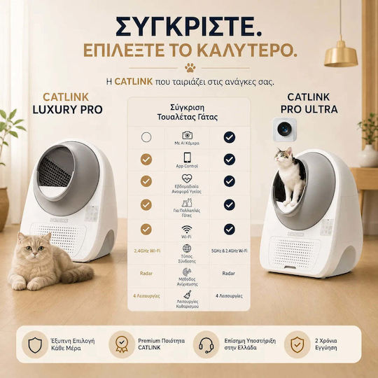 Catlink Pro-x Luxus Katzenklos Selbstreinigend Graue M60 x B60 x H71cm