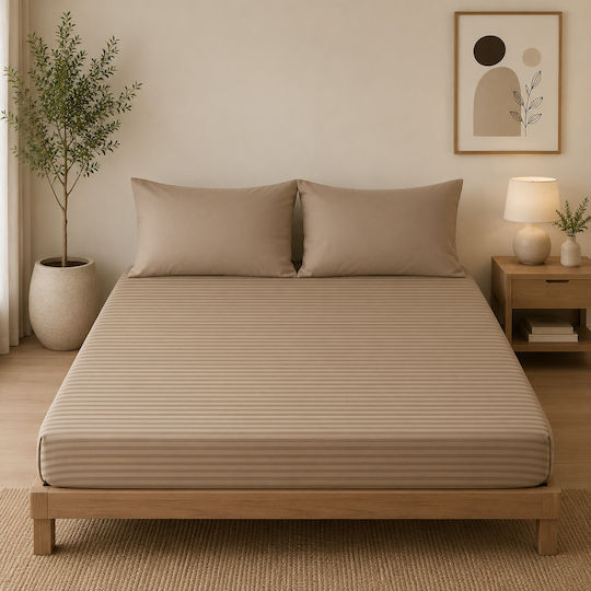 Flamingo Super-Double 160x200+32cm with Elastic Beige