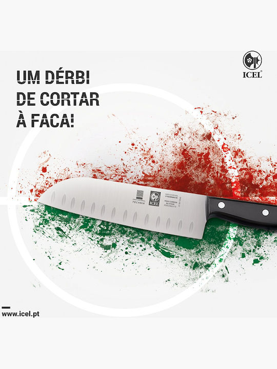 Icel Technik Μαχαίρι Santoku από Ανοξείδωτο Ατσάλι 18cm