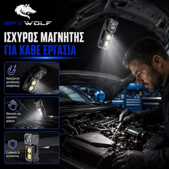 Spywolf Lanternă de Cap Reîncărcabilă LED IP65