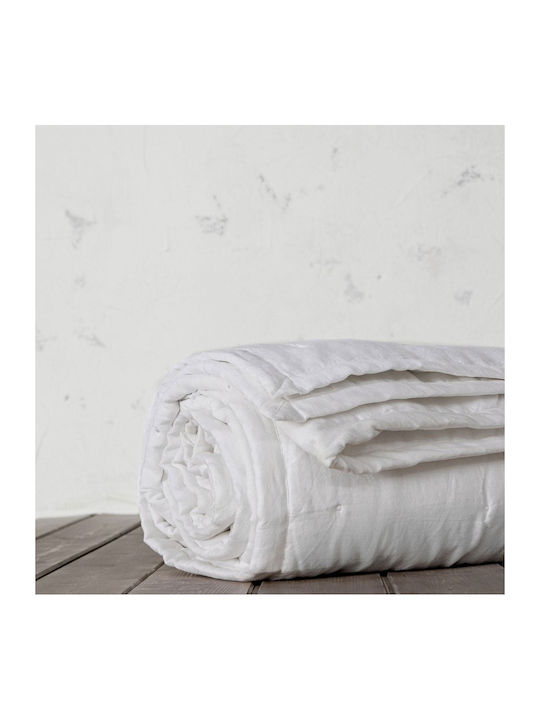 Nima Linen Κουβερλί Υπέρδιπλο Λινό White 240x260cm