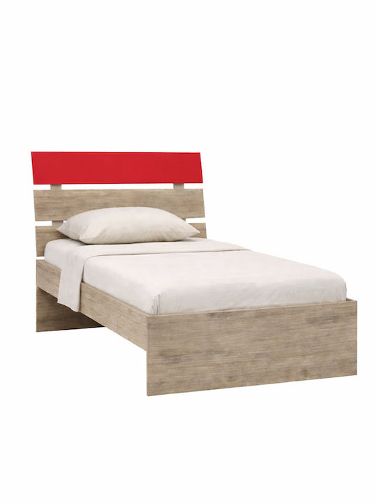 Notă Pat pentru Copii Clasic Single Roșu pentru Saltea 90x190cm