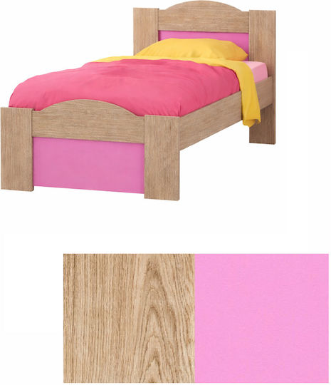 Welle Kinderbett Klassisch Einzeln Beige für Matratze 90x190cm