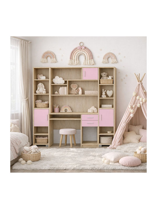 No 13 Bücherregal Boden Rosa 40x30x180cm