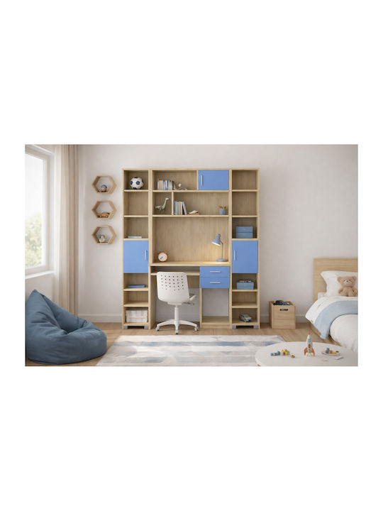 Kids Wooden Bookcase No 13 Light Blue 40x30x180cm