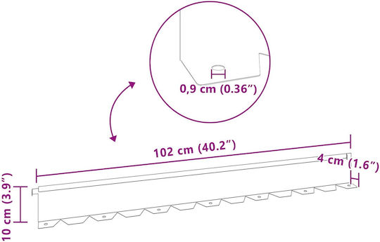 vidaXL Metallische Gartenhecke in Weißes Farbe 1.02m x 10cm 30 Stück