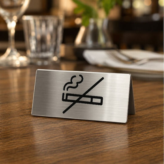 Ταμπελάκι Μεταλλικό Τραπεζιών ''no Smoking''
