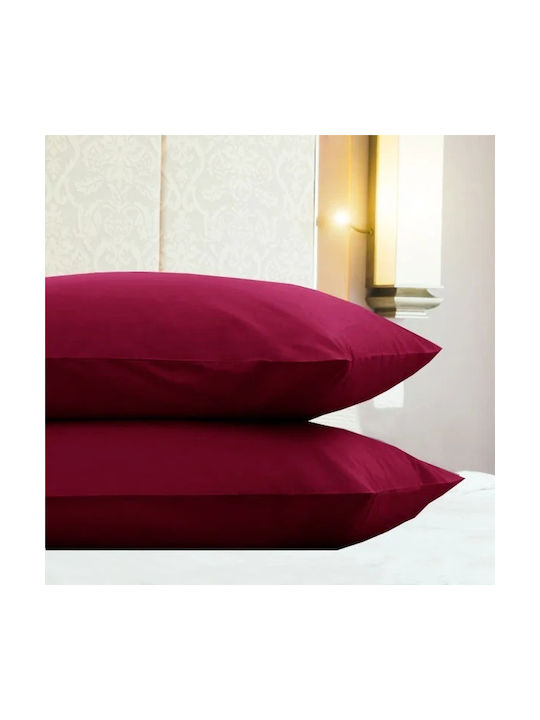 SpitiBazaar Σετ Μαξιλαροθήκες Μπορντό 50x70εκ.
