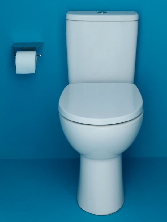 Roca Victoria Boden-Toilette Bodenablauf Randlos mit Deckel Sanftes Schließen Weiße Roca Victoria Boden-Toilette Bodenablauf Randlos mit Deckel Sanftes Schließen Weiße
